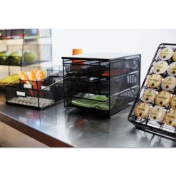 Safco 11.5 in. x 8.25 in. x 8.25 in. 7 Compartments 3 Drawer Hospitality Organizer - Black