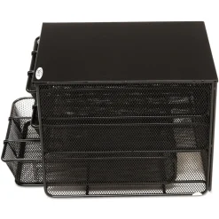 Safco 11.5 in. x 8.25 in. x 8.25 in. 7 Compartments 3 Drawer Hospitality Organizer - Black
