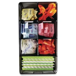 Safco 16 in. x 8.5 in. x 5.25 in. 7 Compartments Steel Mesh Onyx Breakroom Organizers - Black