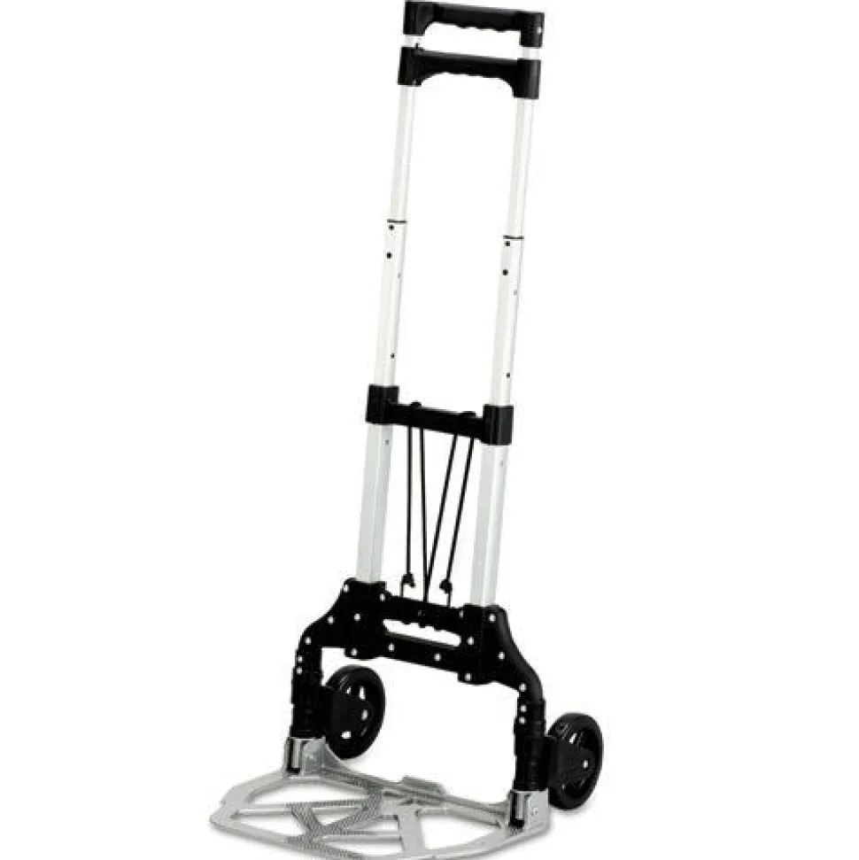 Safco 15.25 in. x 16 in. x 39 in. 110 lb Capacity Stow and Go Aluminum Cart