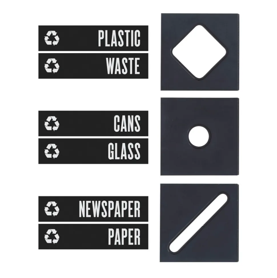 Safco 15.25 in. x 15.25 in. x 2 in. Public Square Recycling Container Lid - Black