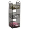 Safco 6 in. x 6 in. x 18 in. Steel Mesh 3 Compartments Onyx Breakroom Organizers - Black