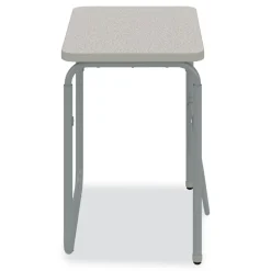 Safco 27.75 in. x 19.75 in. x 29 in. to 43 in. AlphaBetter 2.0 Height-Adjustable Student Desk with Pendulum Bar and Book Box - Pebble Gray