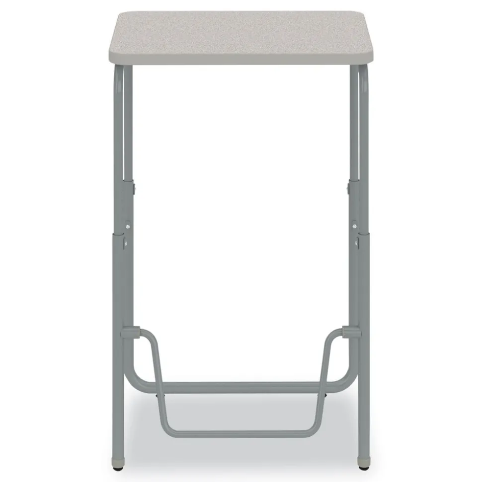 Safco 27.75 in. x 19.75 in. x 29 in. to 43 in. AlphaBetter 2.0 Height-Adjustable Student Desk with Pendulum Bar and Book Box - Pebble Gray
