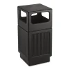Safco Canmeleon 38-Gallon Polyethylene Side-Open Recessed Panel Receptacles - Black