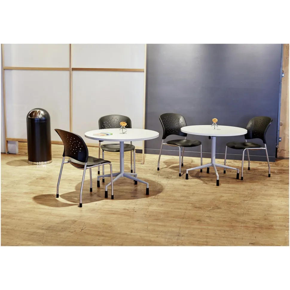 Safco 15-Gallon Steel Dome Top Receptacle with Spring-Loaded Door - Black