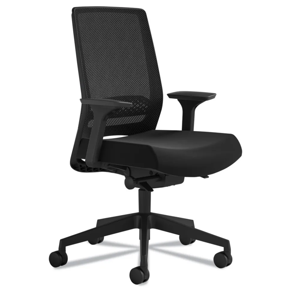 Safco Supports Up to 275 lbs. 18 in. to 22 in. Seat Height Medina Deluxe Task Chair - Black