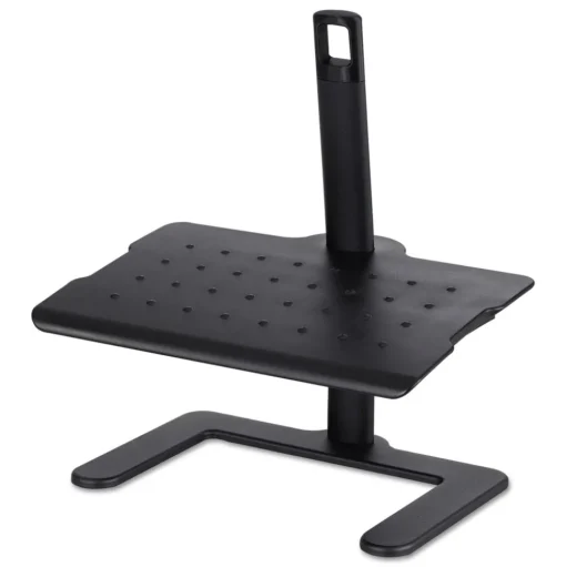 Safco 20.5w x 14.5d x 3.5 to 21.5h Height-Adjustable Footrest - Black