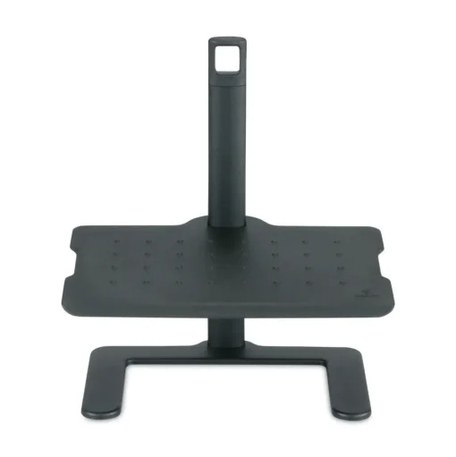 Safco 20.5w x 14.5d x 3.5 to 21.5h Height-Adjustable Footrest - Black