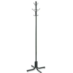 Safco 21w x 21d x 70h Four Ball-Tipped Double-Hooks Metal Costumer - Black