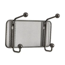 Safco 8.5w x 3d x 5.5h 2-Hook Onyx Mesh Wall Racks - Black