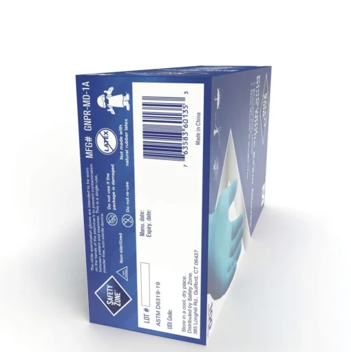 Safety Zone ProGuard Nitrile Gloves, Powder-Free, 3 mil, Blue, Medium, 1,000/Carton