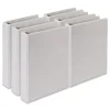 Samsill 8.5 in. x 5.5 in. 1 in. Capacity 3 Rings Economy Round Ring View Binder - White (6/Carton)