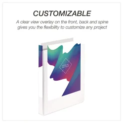 Samsill 11 in. x 8.5 in. 1 in. Capacity 3 Rings Economy Round Ring View Binder - White (6/Carton)