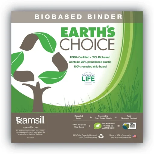 Samsill Earth's Choice Plant-Based 11 in. x 8.5 in. 1.5 in. Capacity 3 Rings Economy Round Ring View Binders - Teal (2/Pack)