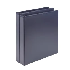 Samsill Earth's Choice Plant-Based BOHO 11 in. x 8.5 in. 1 in. Capacity D-Ring View Binders - Indigo (2/Pack)