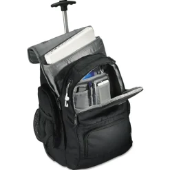 Samsonite 14 in. x 8 in. x 21 in. Polyester Rolling Backpack Fits Devices Up to 15.6 in. - Black/Charcoal