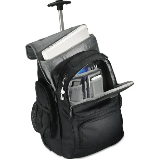 Samsonite 14 in. x 8 in. x 21 in. Polyester Rolling Backpack Fits Devices Up to 15.6 in. - Black/Charcoal