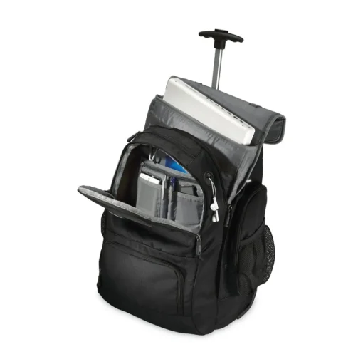 Samsonite 14 in. x 8 in. x 21 in. Polyester Rolling Backpack Fits Devices Up to 15.6 in. - Black/Charcoal