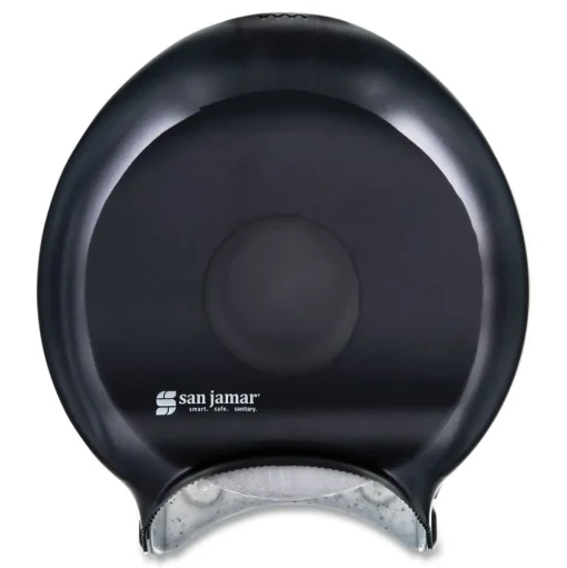 San Jamar 9 in. Roll 10.25 in. x 5.63 in. x 12 in. Single Jumbo Bath Classic Tissue Dispenser - Transparent Black Pearl