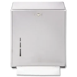 San Jamar 11.38 in. x 4 in. x 14.75 in. C-Fold/Multifold Towel Dispenser - Stainless Steel