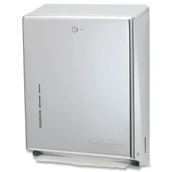 San Jamar 11.38 in. x 4 in. x 14.75 in. C-Fold/Multifold Towel Dispenser - Stainless Steel