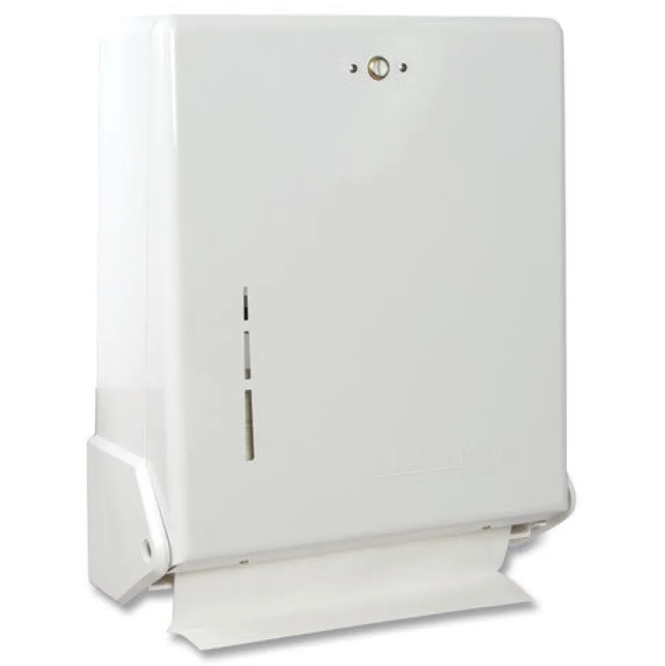San Jamar 11.63 in. x 5 in. x 14.5 in. True Fold C-Fold/Multifold Paper Towel Dispenser - White