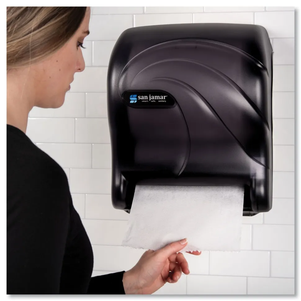 San Jamar 11.75 in. x 9.13 in. x 14.44 in. Tear-N-Dry Essence Touchless Towel Dispenser - Black Pearl