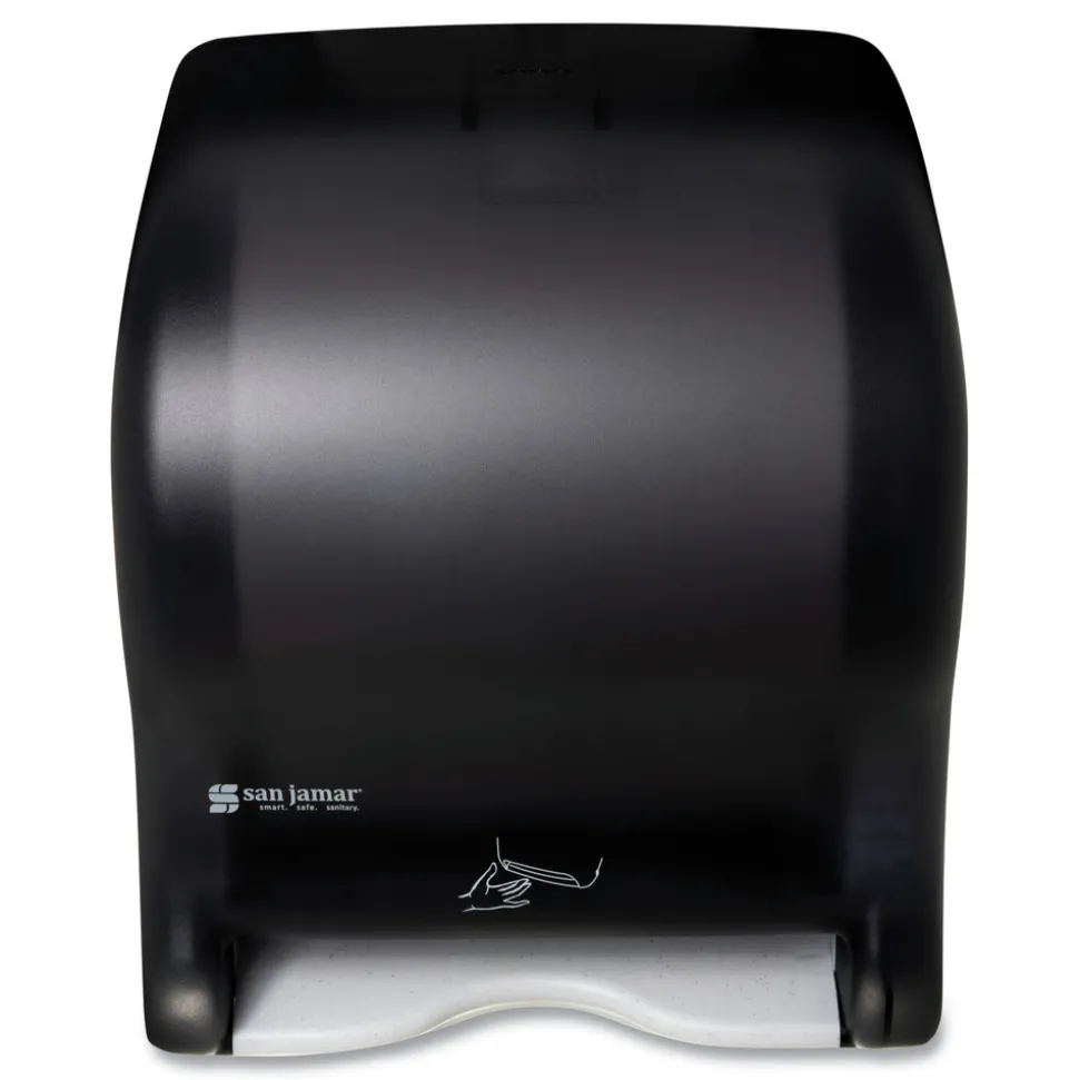 San Jamar 11.88 in. x 9.1 in. x 14.4 in. Smart Essence Electronic Roll Towel Dispenser - Black