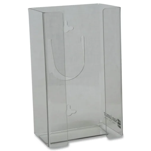 San Jamar 1-Box 5.5 in. x 3.75 in. x 10 in. Plexiglas Disposable Glove Dispenser - Plexiglas Clear