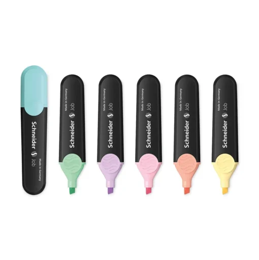 Schneider 1 millimeter/5 millimeter Chisel Tip Job Pastel Highlighters - Assorted Ink/Barrel Colors (6/Pack)