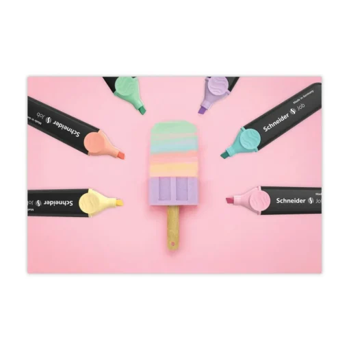 Schneider 1 millimeter/5 millimeter Chisel Tip Job Pastel Highlighters - Assorted Ink/Barrel Colors (6/Pack)