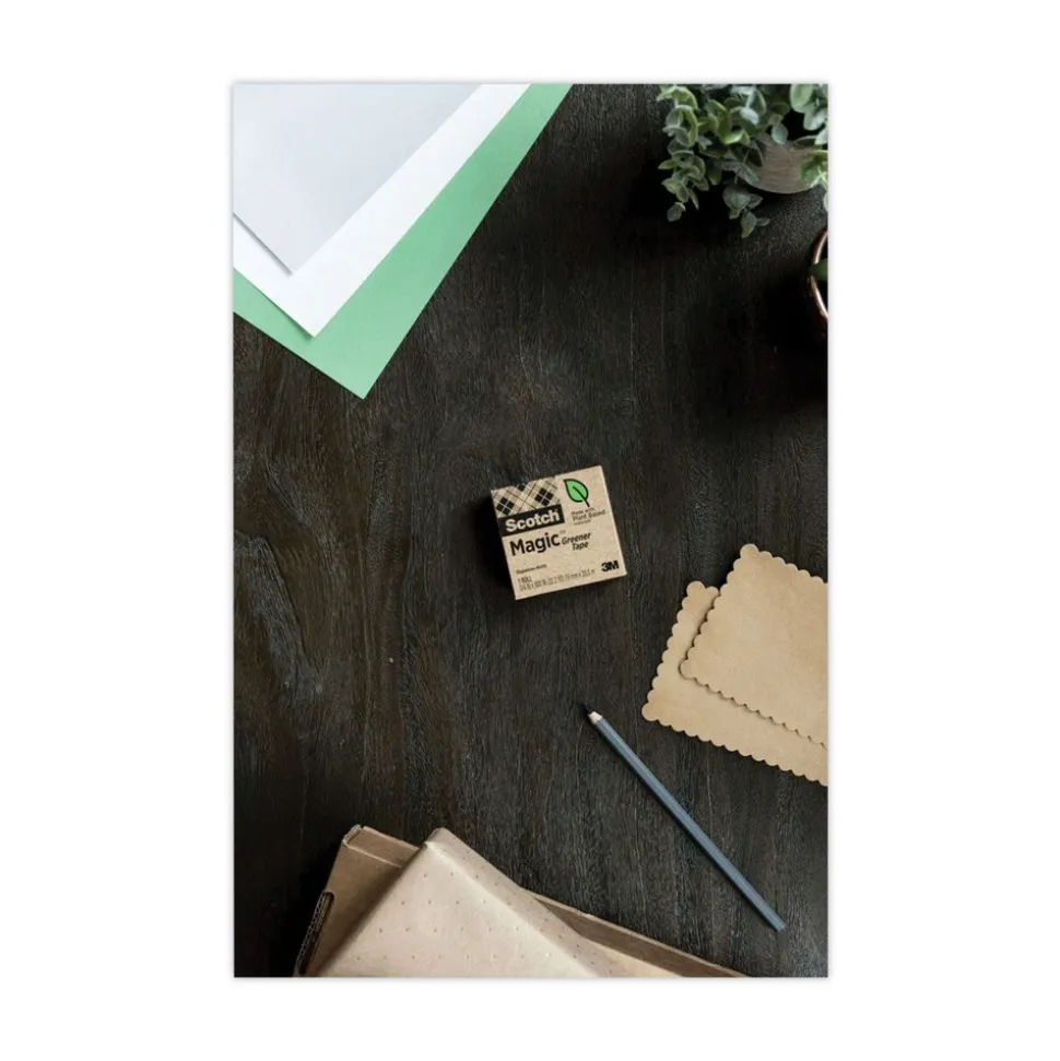 Scotch 0.75 in. x 75 ft. 1 in. Core Magic Greener Tape with C38 Dispenser - Clear (6/Pack)