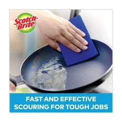 Scotch-Brite 3 x 6 Non-Scratch Scour Pads - Blue (10/Carton)