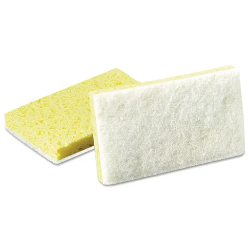 Scotch-Brite PROFESSIONAL 0.7 in. Thick 3.6 in. x 6.1 in. #Light-Duty Scrubbing Sponge - Yellow/White (20/Carton)
