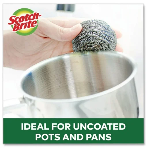 Scotch-Brite Stainless Steel Scrubber - Silver (12/Carton)