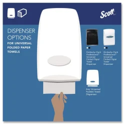 Scott 01510 10.13 in. x 13.15 in. 1-Ply Essential C-Fold Towels - White (12 Packs/Carton)