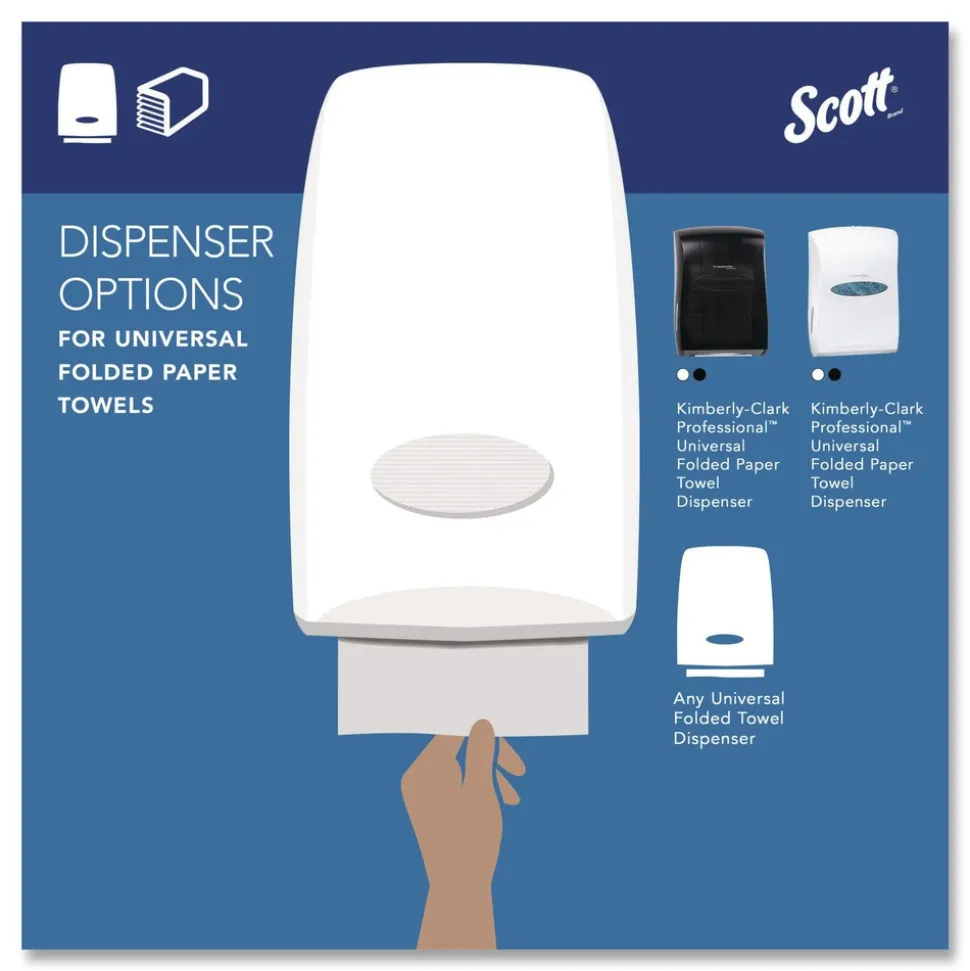 Scott 01510 10.13 in. x 13.15 in. 1-Ply Essential C-Fold Towels - White (12 Packs/Carton)