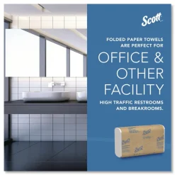 Scott 01510 10.13 in. x 13.15 in. 1-Ply Essential C-Fold Towels - White (12 Packs/Carton)