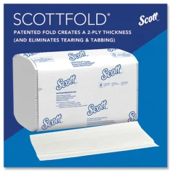 Scott 01960 7.8 in. x 12.4 in. 1-Ply Pro Scottfold Towels - White (25 Packs/Carton)