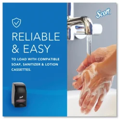 Scott 92145 5 in. x 5.25 in. x 8.38 in. 1000 mL Essential Manual Skin Care Dispenser - Black