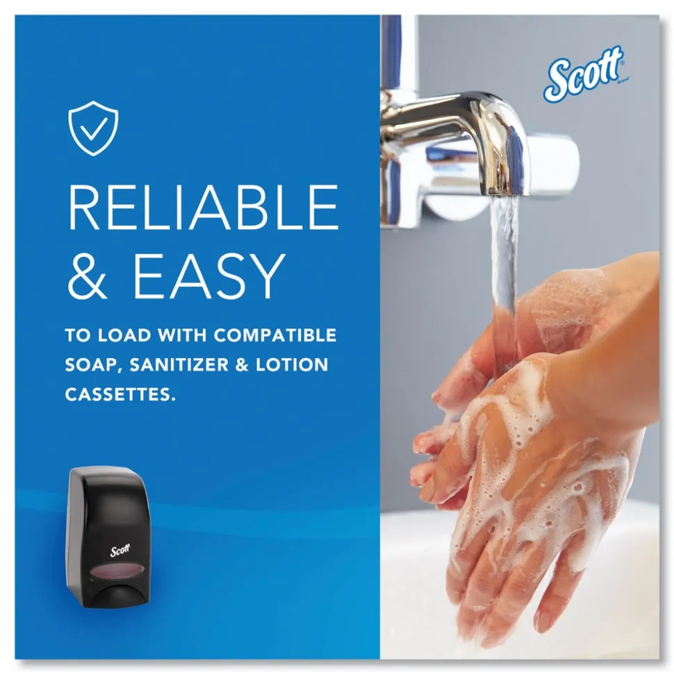 Scott 92145 5 in. x 5.25 in. x 8.38 in. 1000 mL Essential Manual Skin Care Dispenser - Black