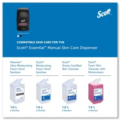 Scott 92145 5 in. x 5.25 in. x 8.38 in. 1000 mL Essential Manual Skin Care Dispenser - Black