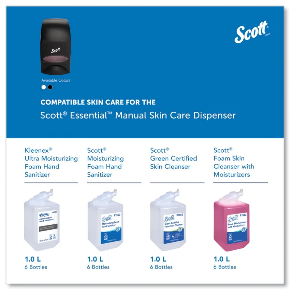 Scott 92145 5 in. x 5.25 in. x 8.38 in. 1000 mL Essential Manual Skin Care Dispenser - Black