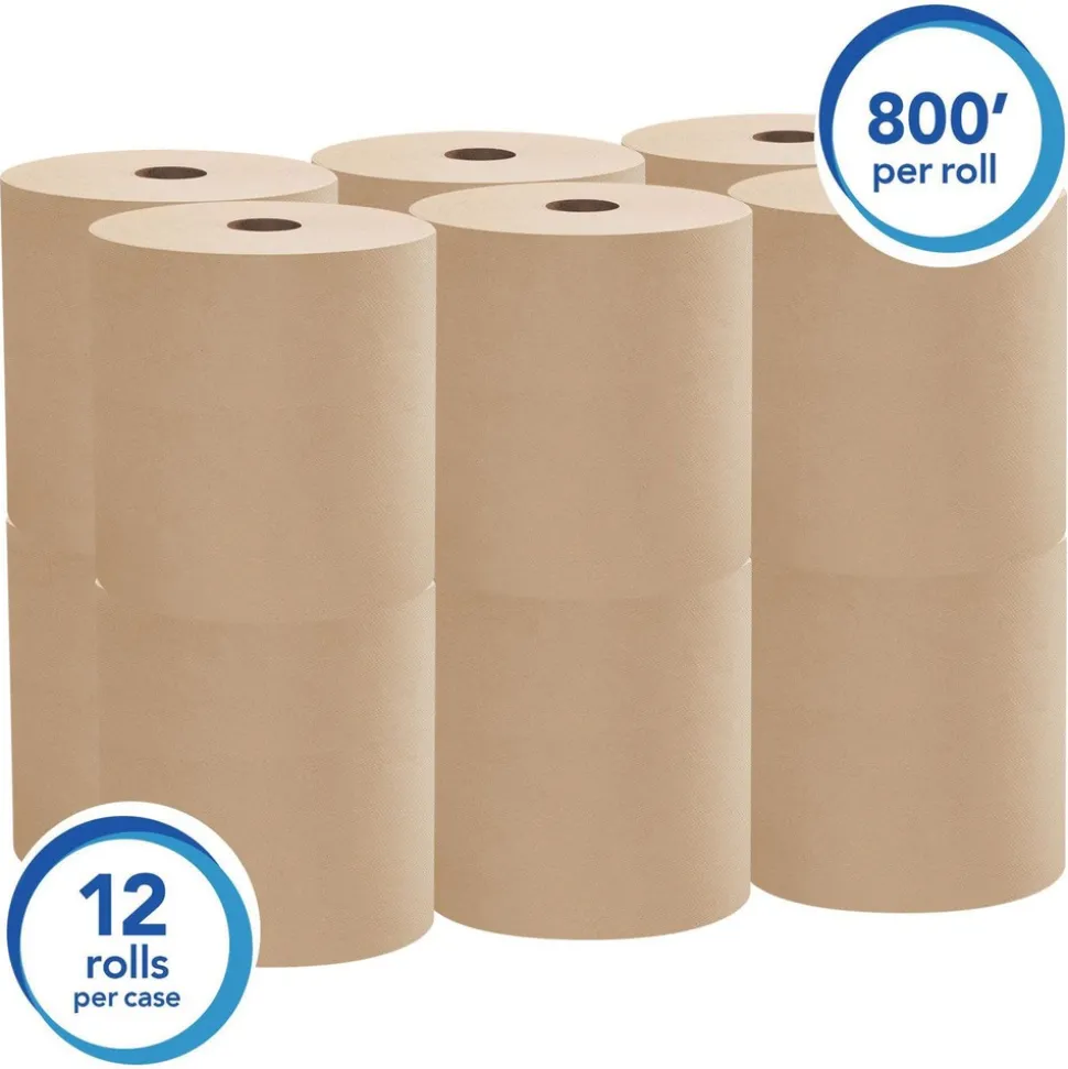 Scott 04142 Essential 1.5 in. Core 8 in. x 800 ft. Hard Roll Towels for Business - Natural (12 Rolls/Carton)