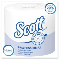 Scott 05102 Essential Septic-Safe Standard Roll Bathroom Tissue for Business - White (1210 Sheets/Roll, 80 Rolls/Carton)