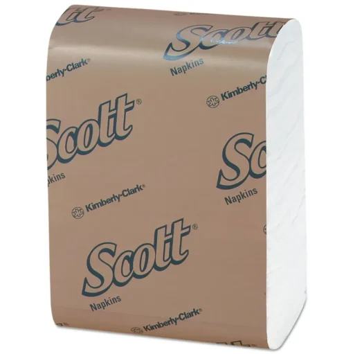 Scott 12 in. x 7 in. 1-Ply Low-Fold Dispenser Napkins - White (8000/Carton)