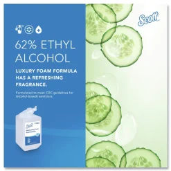 Scott 91560 1000ml Pro Moisturizing Foam Hand Sanitizer Refill - Fruity Cucumber Scent (6/Carton)