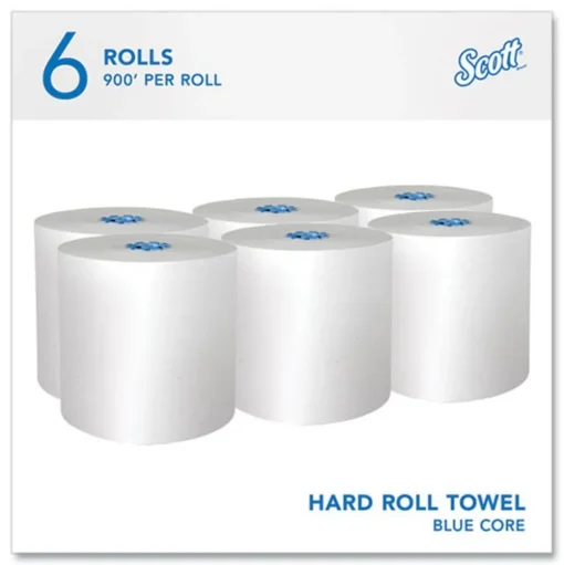 Scott 43959 1-Ply 7.5 in. x 900 ft. Pro Hard Roll Paper Towels with Absorbency Pockets for Scott Pro Dispenser - Blue Core Only (6/Carton)