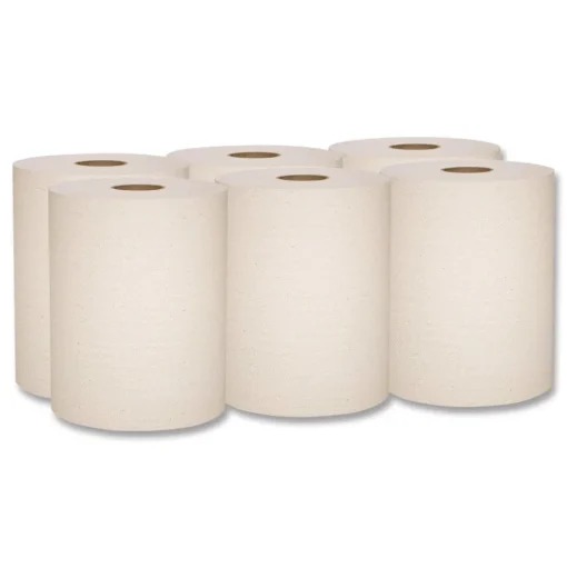 Scott Essential 100% Recycled Fiber Hard Roll Towel, 1-Ply, 8-in x 800-ft, 1.5-in Core, Brown, 6 Rolls/Carton